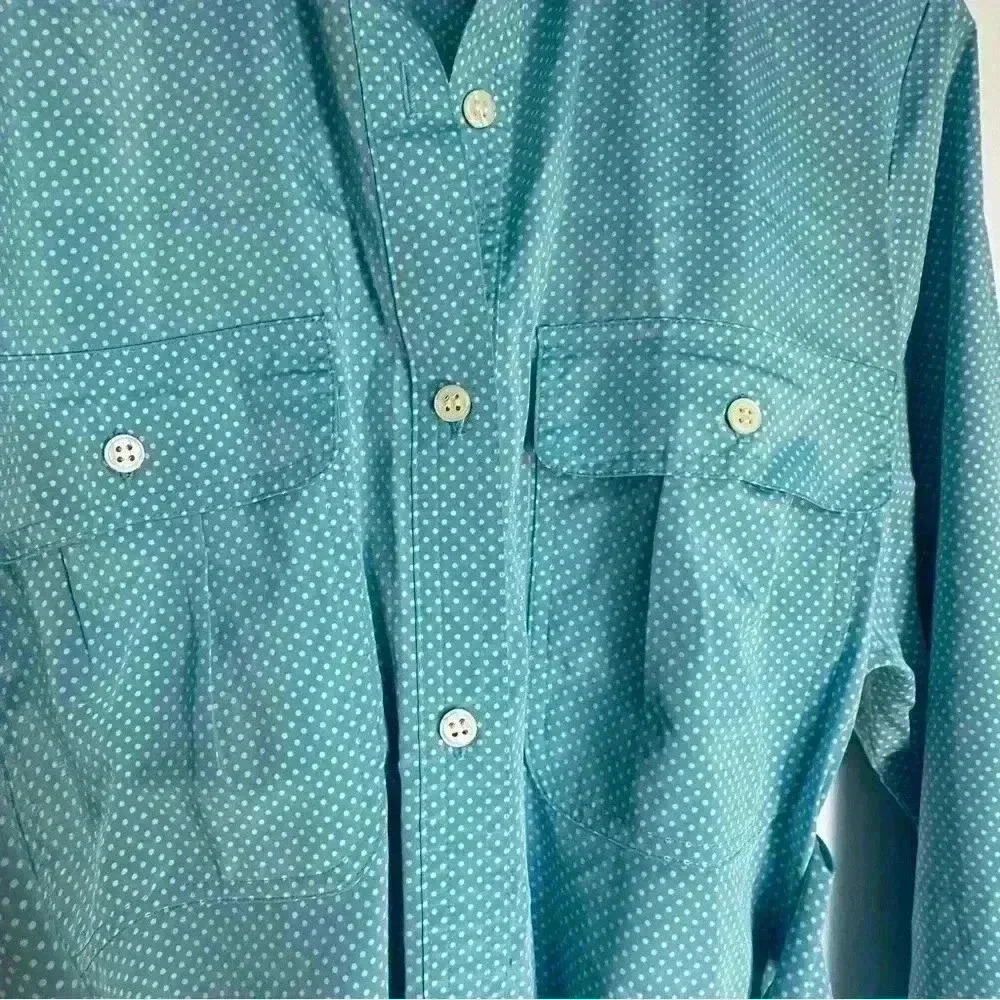 Ms Chaus blue white polka dot shirt dress 8 feminine satin Vintage 80’s 90’s - Picture 12 of 15